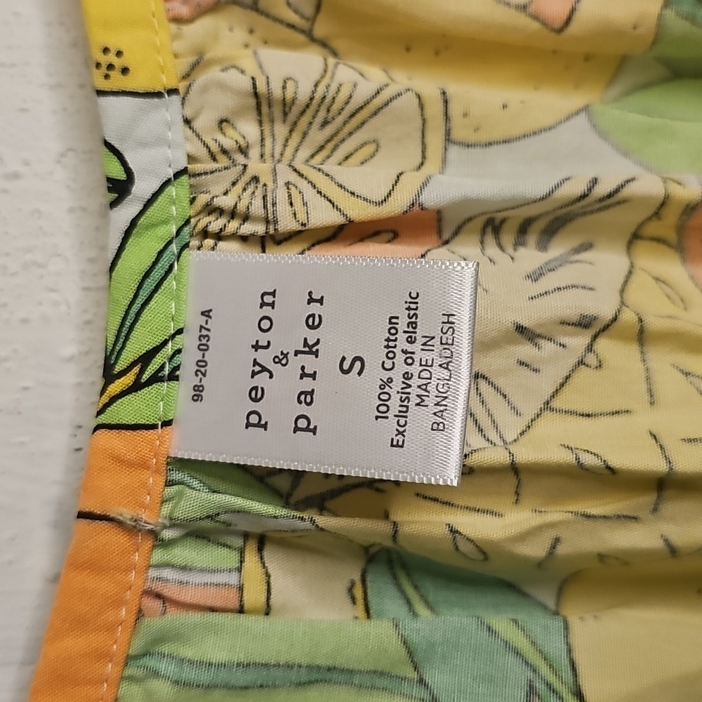 NWT Peyton & Parker Orange Yellow GreenCotton Tropical Fruit Square Neck Dress S - Picture 4 of 4